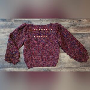 Anne Crimmins Umi Collection Vintage 80's Women's Slouchy Ribbon Sweater Size S